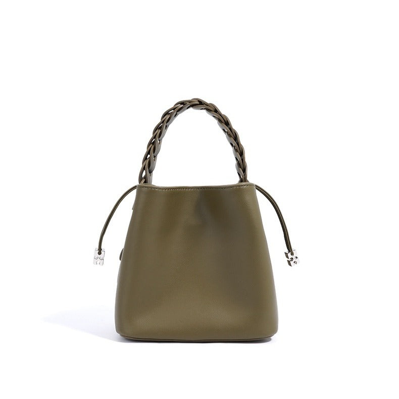 Sac à main de style seau à poignée tressée effet cuir pour femme - Camila