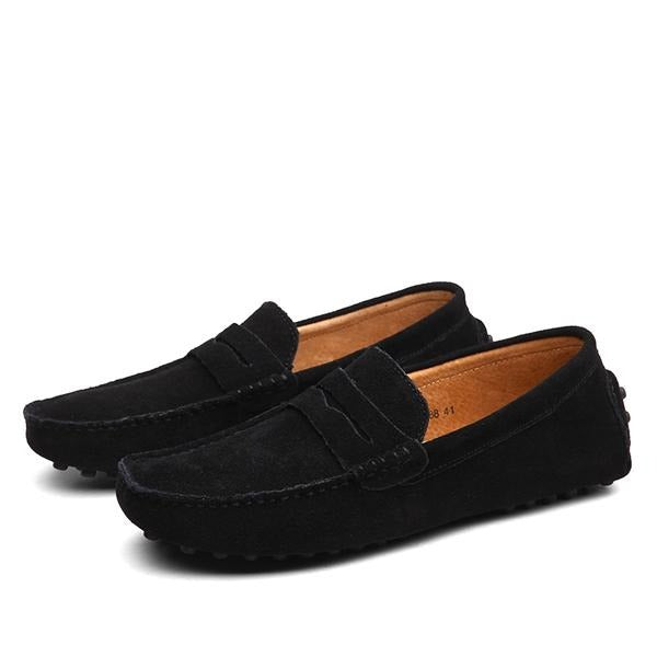 Mocassins en daim véritable de style décontracté pour hommes - Larkstone