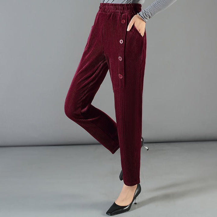 Leslie - Pantalon Doublé Velour