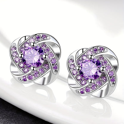 Boucles Doreilles Lila Quatre Feuilles Collection Édition Limitée