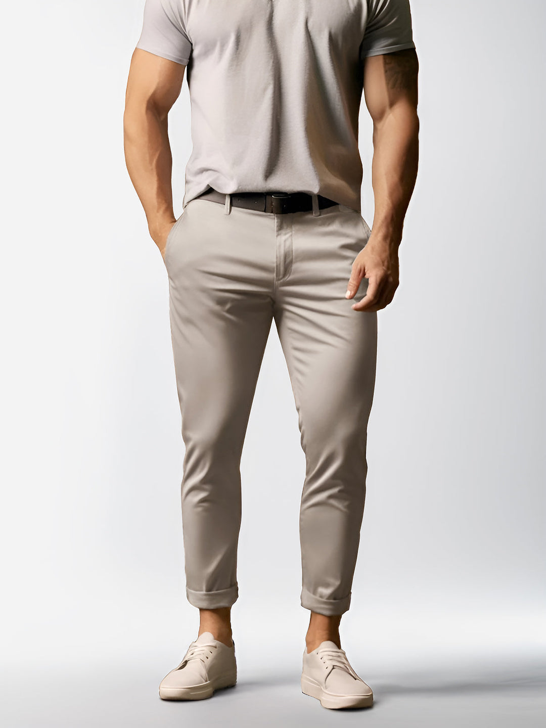 Pantalon chino pour homme de haute qualité, extensible, en coton mélangé facile d'entretien