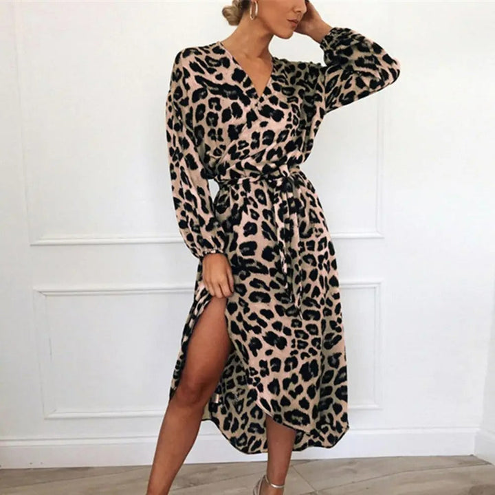 HARPER - Robe décolleté en V avec motif animalier