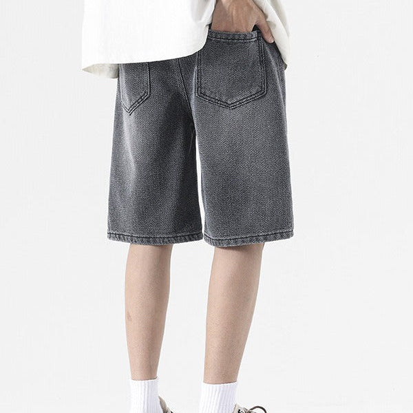 Short en denim délavé pour homme, style baggy - Matias