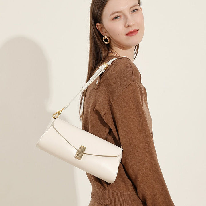 Sac à bandoulière en cuir synthétique pour femme avec fermoir métallique élégant - Amandine