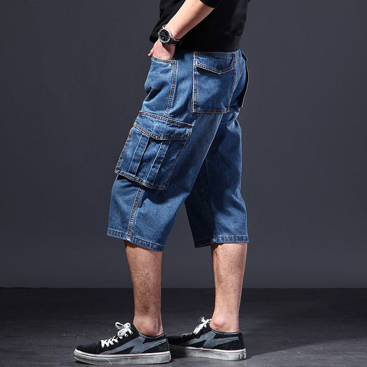 Short en denim multi-poches style cargo pour homme - Damien