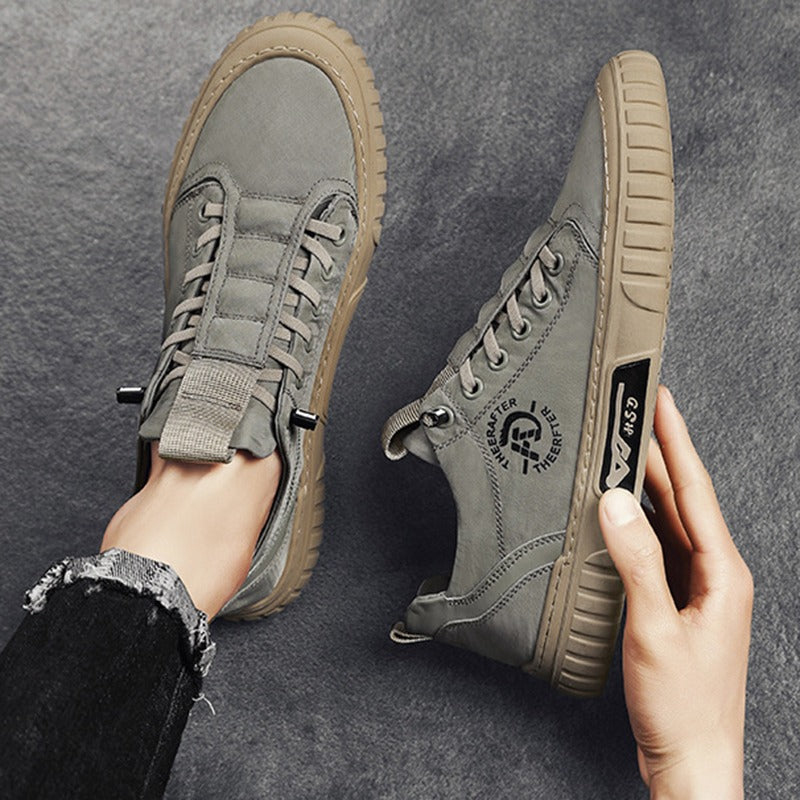 Chaussures casual pour homme en tissu respirant gris mat - Lior