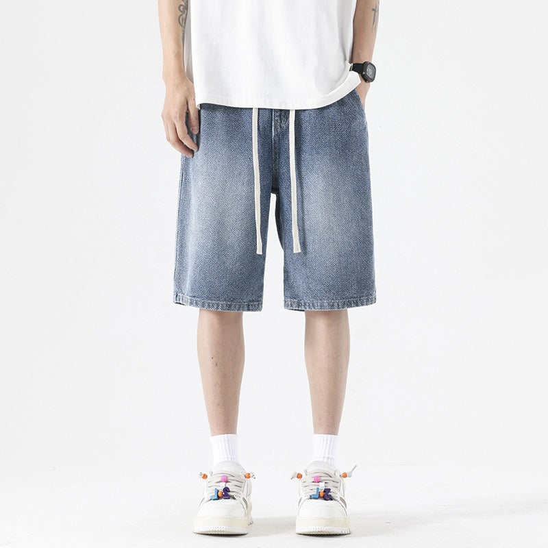 Short en denim délavé pour homme, style baggy - Matias