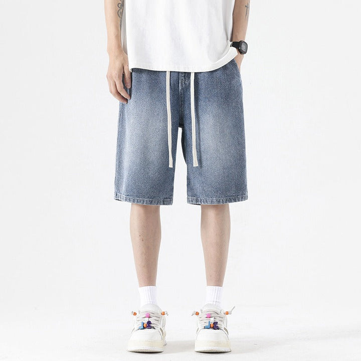 Short en denim délavé pour homme, style baggy - Matias