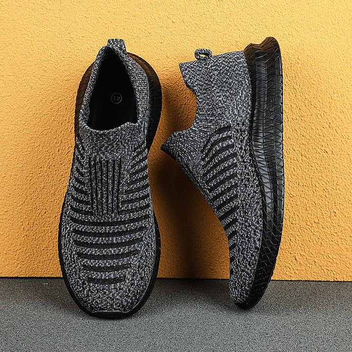 Baskets hommes en tissu antidérapant bleu graphite moderne - modèle Dorian