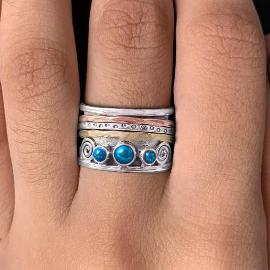 Bague de méditation en saphir de Bohème