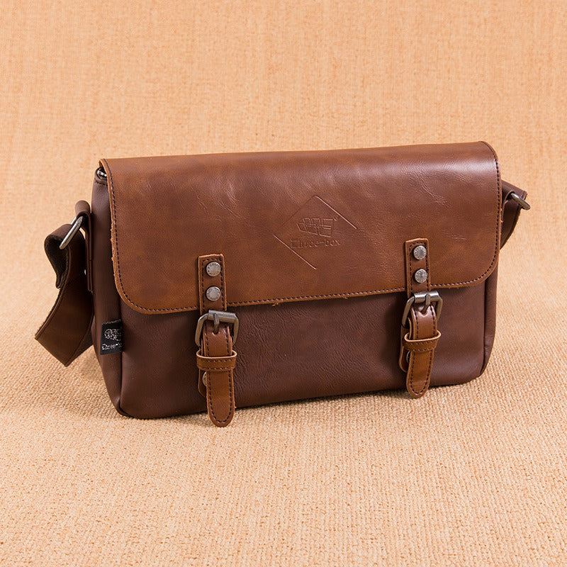 Sac à bandoulière en cuir synthétique pour homme avec boucles vintage - Matthew