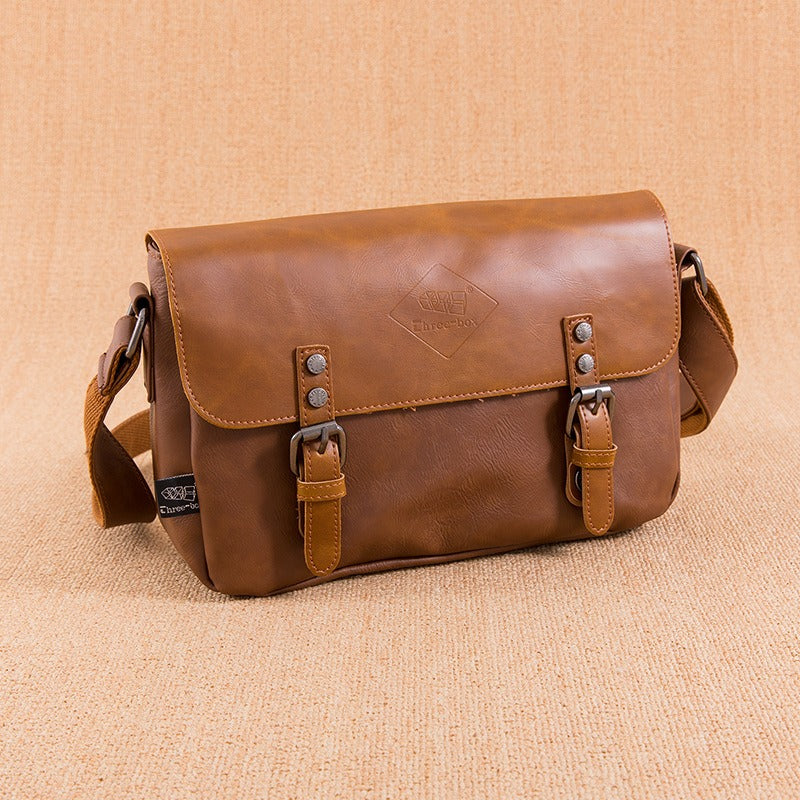 Sac à bandoulière en cuir synthétique pour homme avec boucles vintage - Matthew