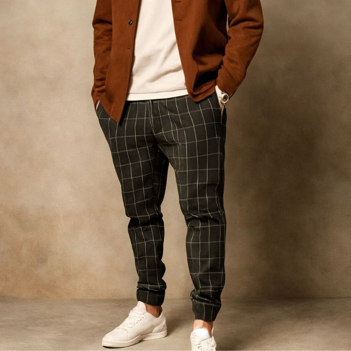 Confortable pantalon à carreaux pour hommes