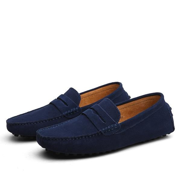 Mocassins en daim véritable de style décontracté pour hommes - Larkstone