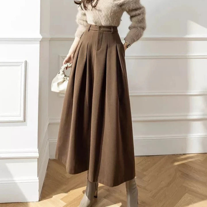 Jupe plissée taille haute pour femme
