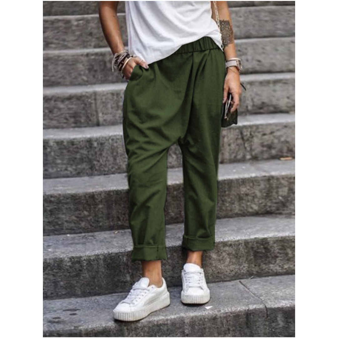 Pantalon court de loisirs pour femmes - Jambe large