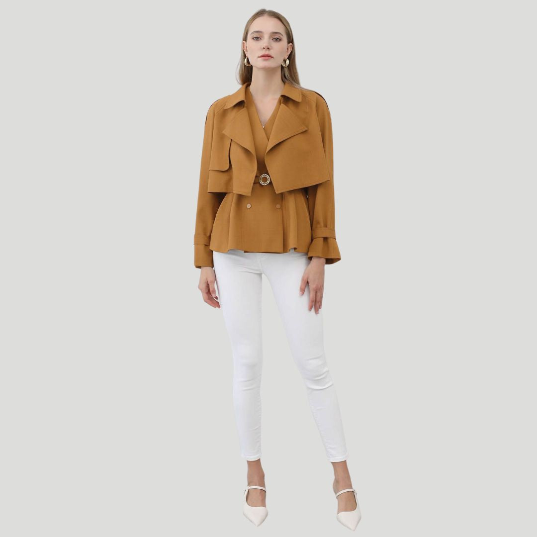 Veste péplum au col accrocheur et au design ajusté - Gemma
