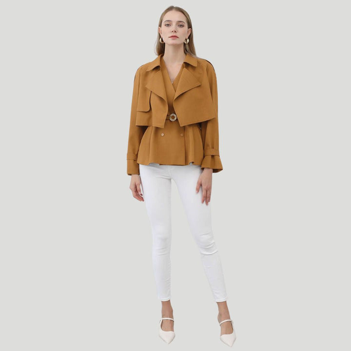 Veste péplum au col accrocheur et au design ajusté - Gemma