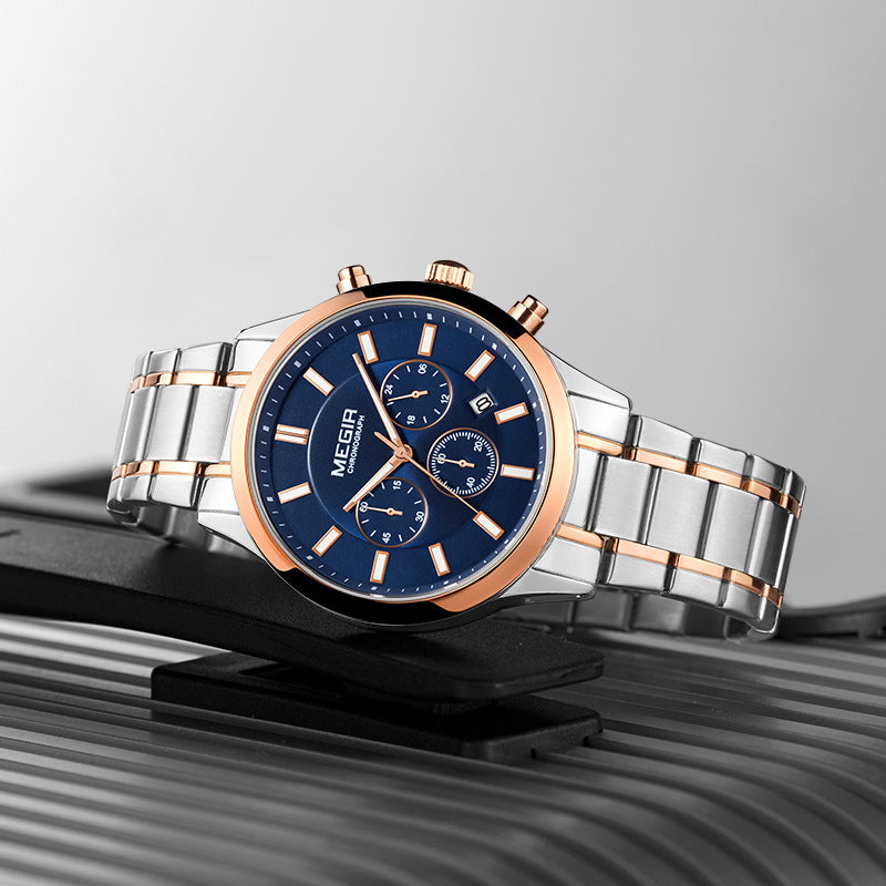 Montre Chronographe Sport En Acier Inoxydable Pour Hommes