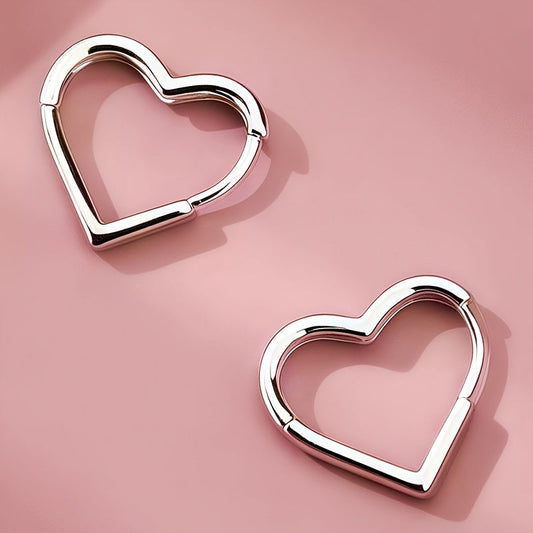Boucles D Oreilles Coeur Doré en Acier Inoxydable Collection Exclusive