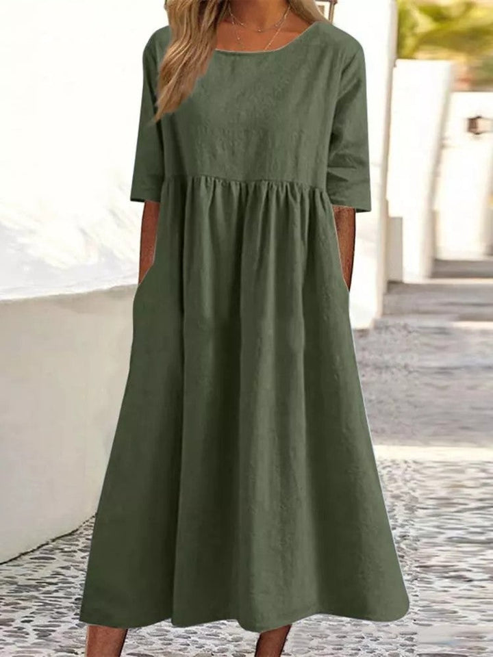 Urna - robe midi à demi-manches