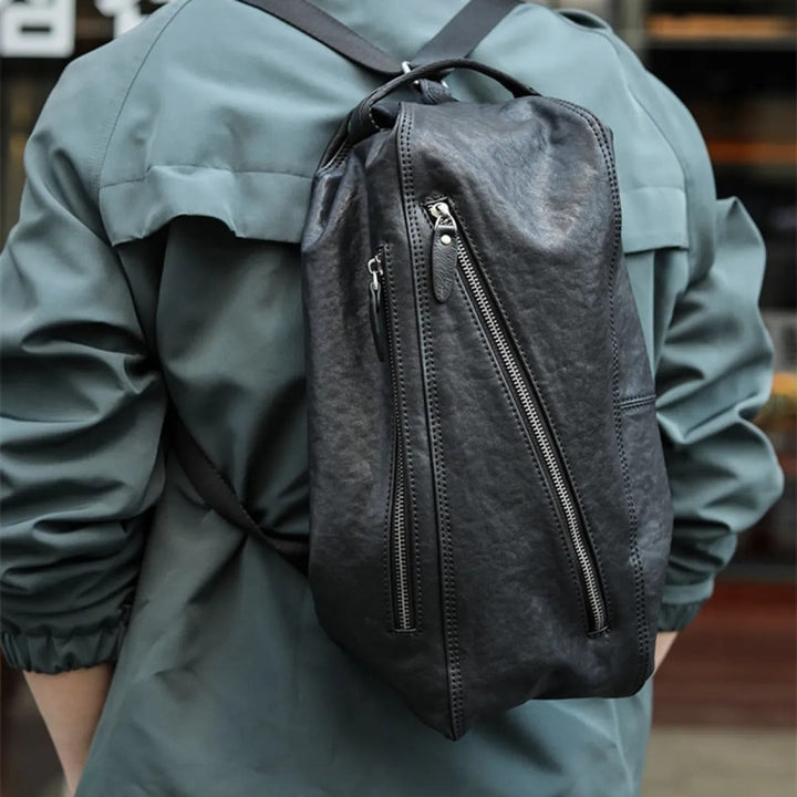 Sac à dos homme avec zips diagonaux style urbain - Gael