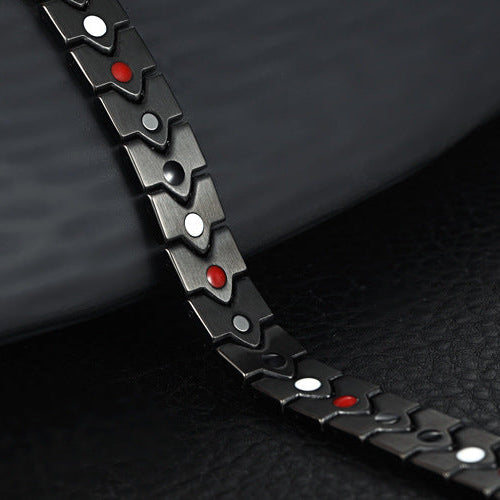 Bracelet en acier inoxydable titane avec aimants design cœur - Kronos