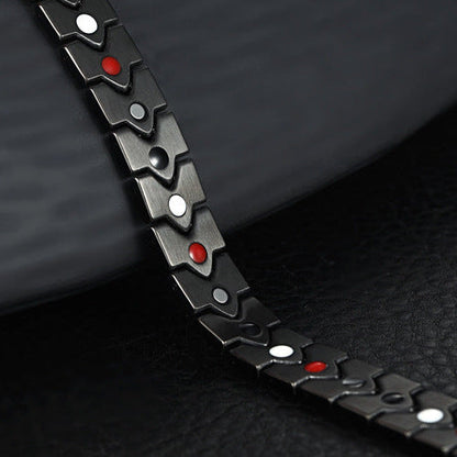 Bracelet en acier inoxydable titane avec aimants design cœur - Kronos