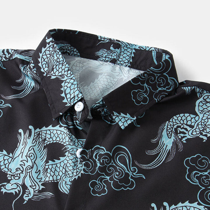 Élégante chemise à manches courtes pour hommes avec design floral