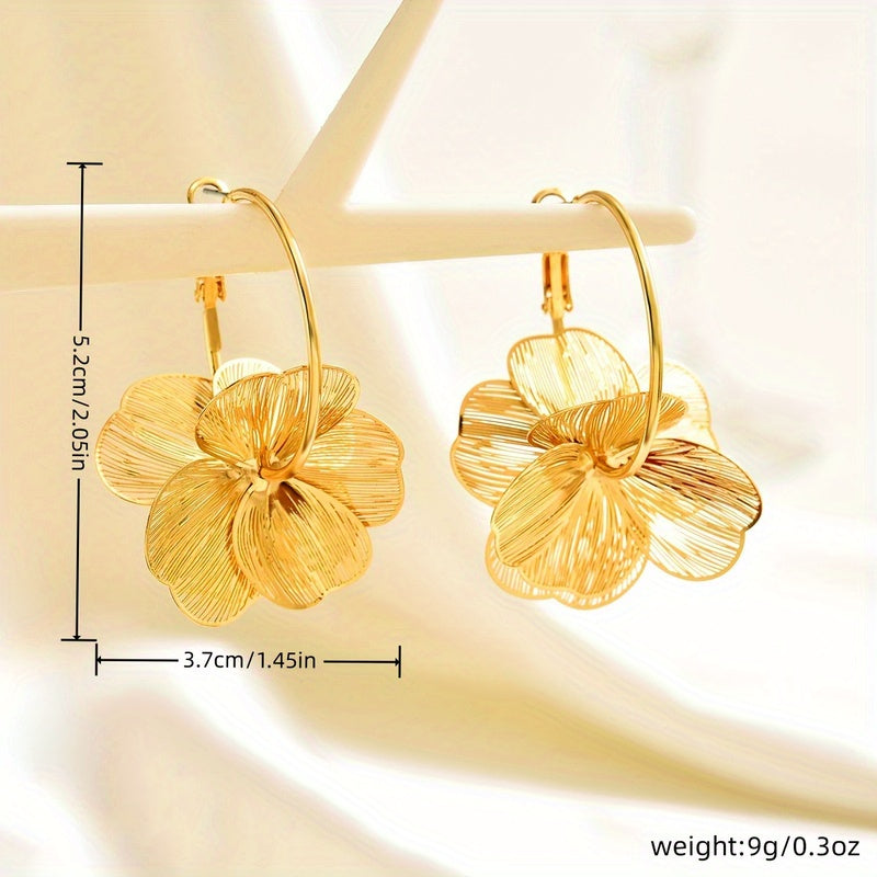 Boucles d Oreilles Or Creux Oversize Collection Édition Limitée Exclusivité