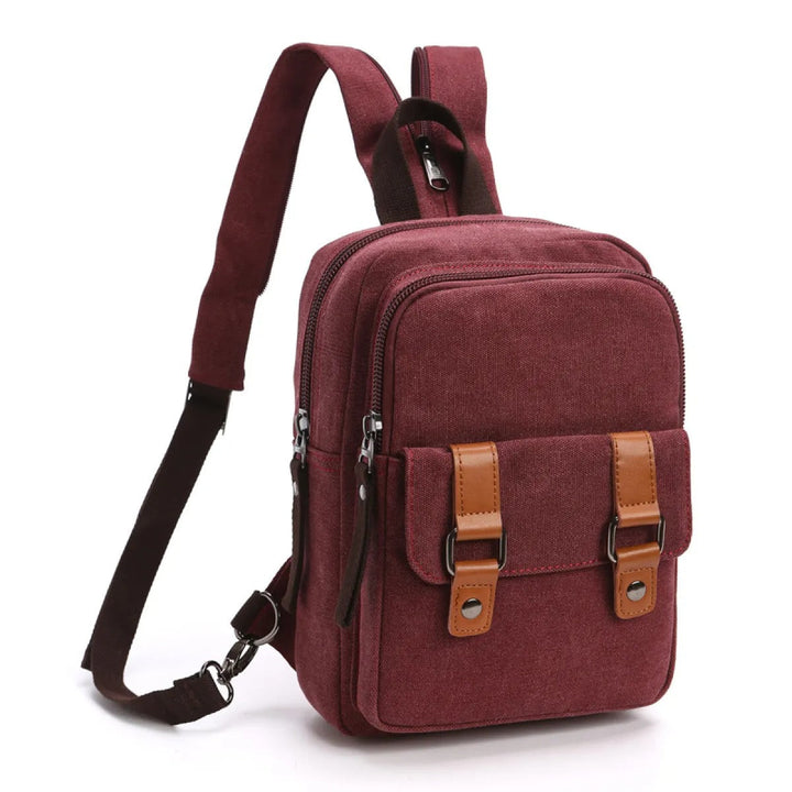 Sac à dos unisexe à bandoulière avec de multiples poches de style vintage - Axel