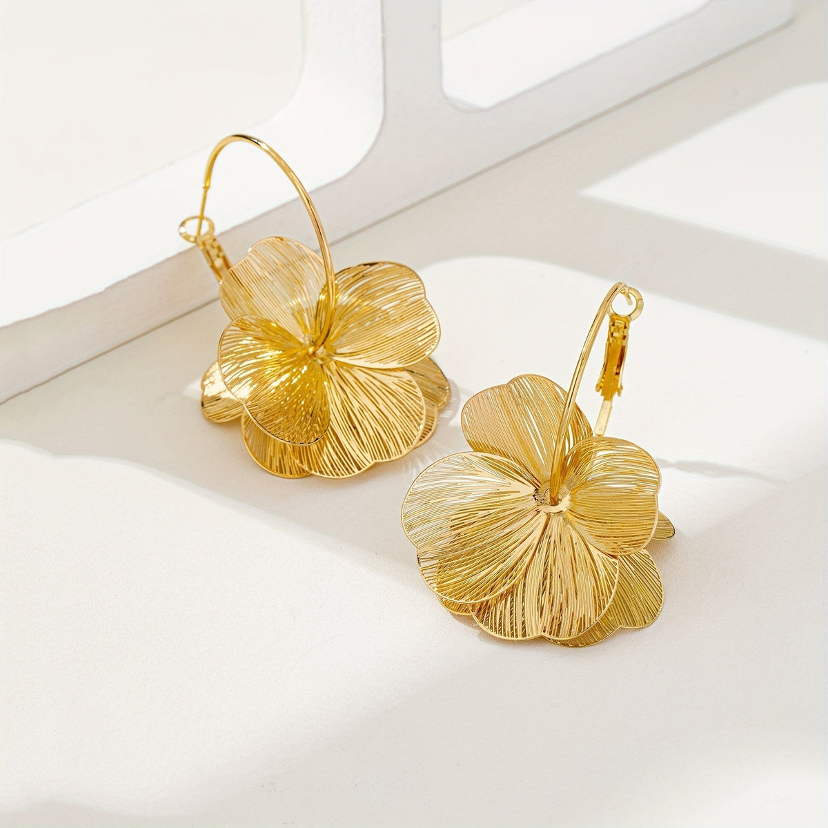 Boucles d Oreilles Or Creux Oversize Collection Édition Limitée Exclusivité