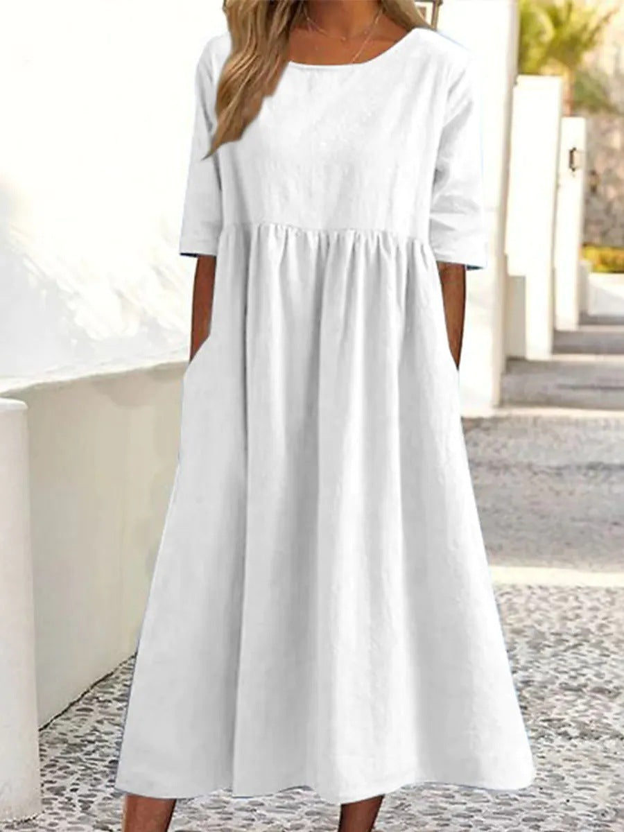 Urna - robe midi à demi-manches