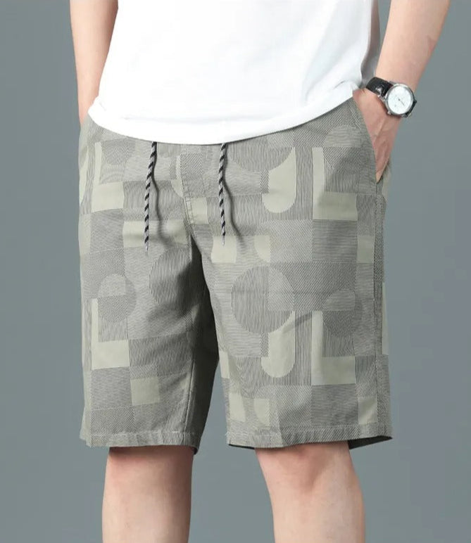 Bermuda homme en coton imprimé géométrique style décontracté - Mateo