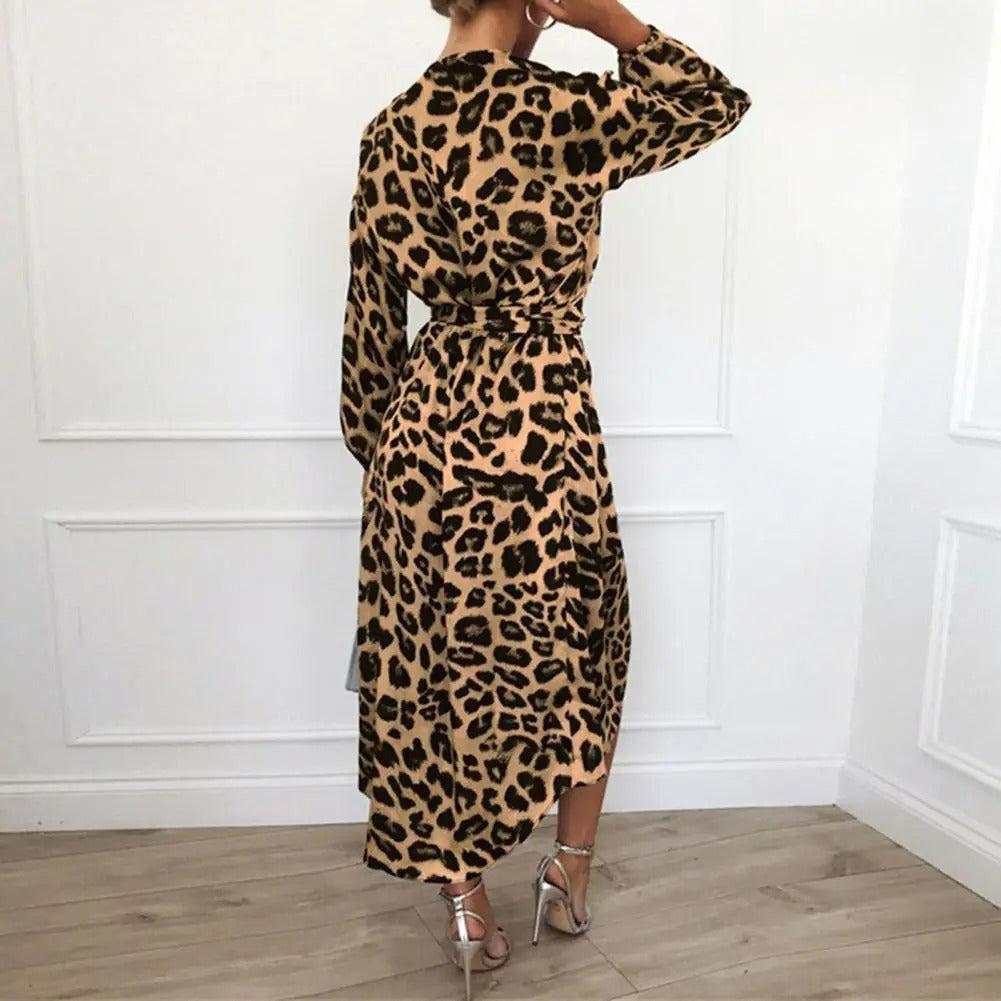 HARPER - Robe décolleté en V avec motif animalier