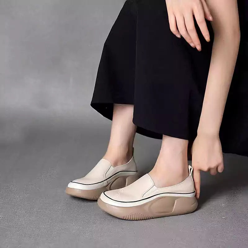 Mary - Mocassins tendance pour femmes à semelles épaisses.