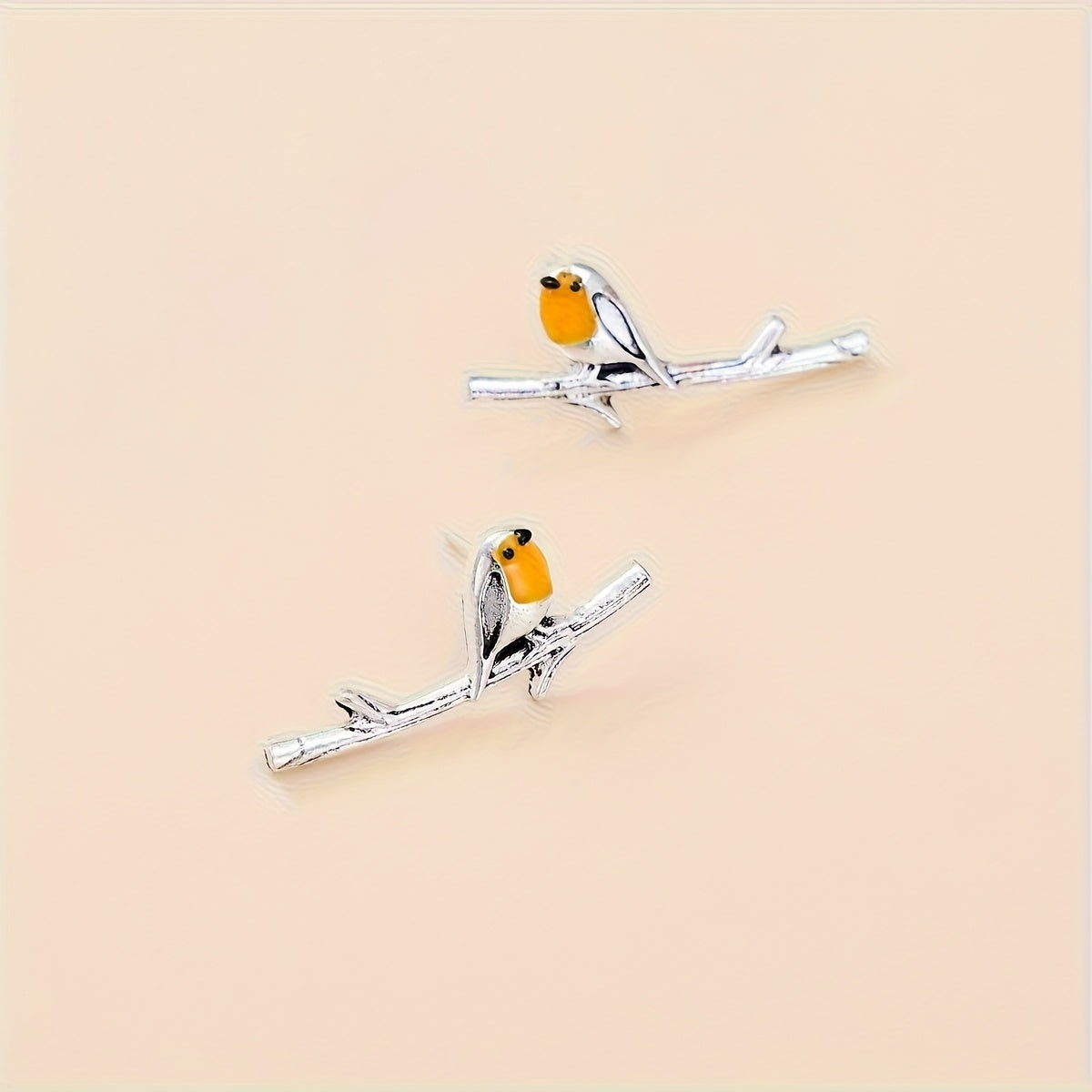 Boucles doreilles Oiseau Dessin Animé Or Fin Collection Édition Limitée