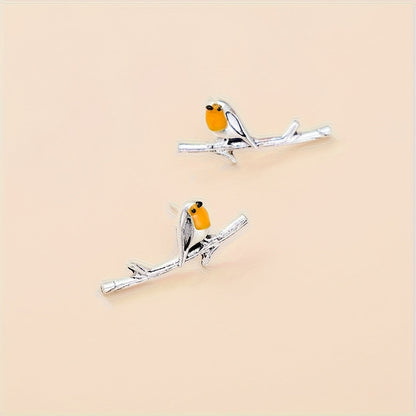 Boucles doreilles Oiseau Dessin Animé Or Fin Collection Édition Limitée