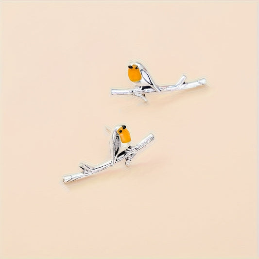Boucles doreilles Oiseau Dessin Animé Or Fin Collection Édition Limitée
