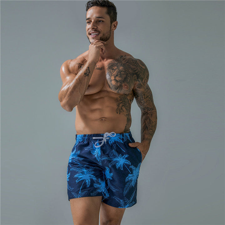 Mode masculine short de bain imprimé plage