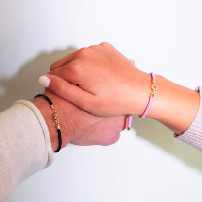 Bracelet unisexe avec corde réglable et lettre initiale - Halimah