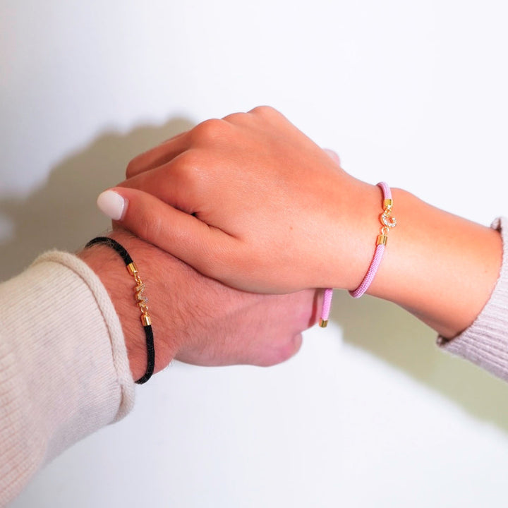 Bracelet unisexe avec corde réglable et lettre initiale - Halimah