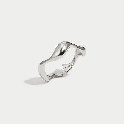 Bague à vagues en argent