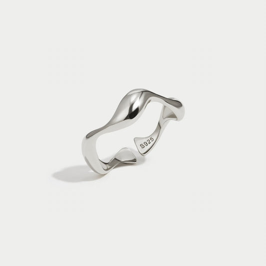 Bague à vagues en argent