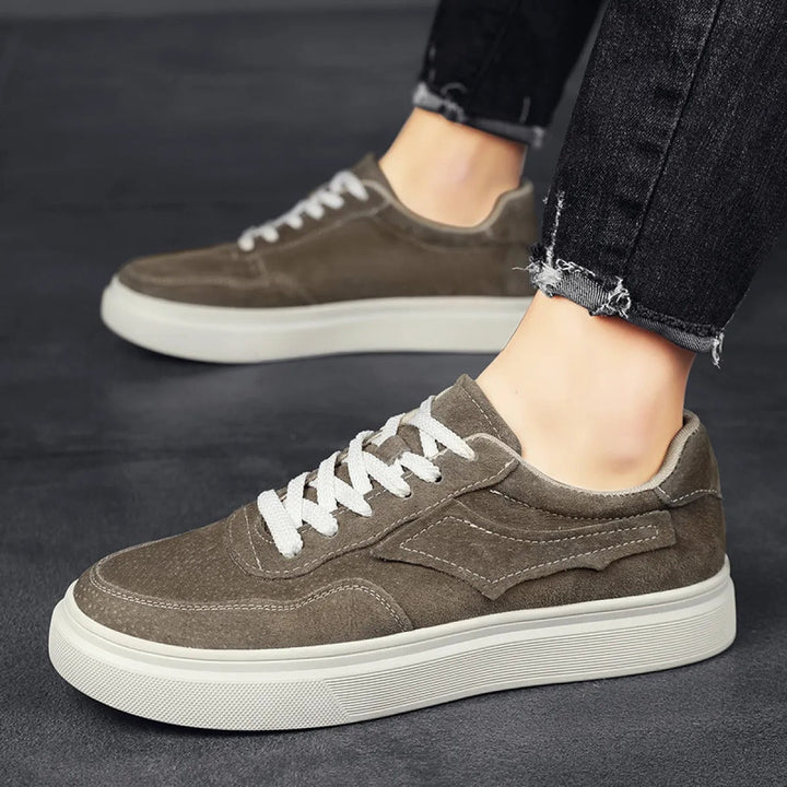 Baskets basses pour hommes de style rétro britannique couleur camel - Henry