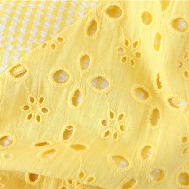 Liana - Robe jaune avec broderie