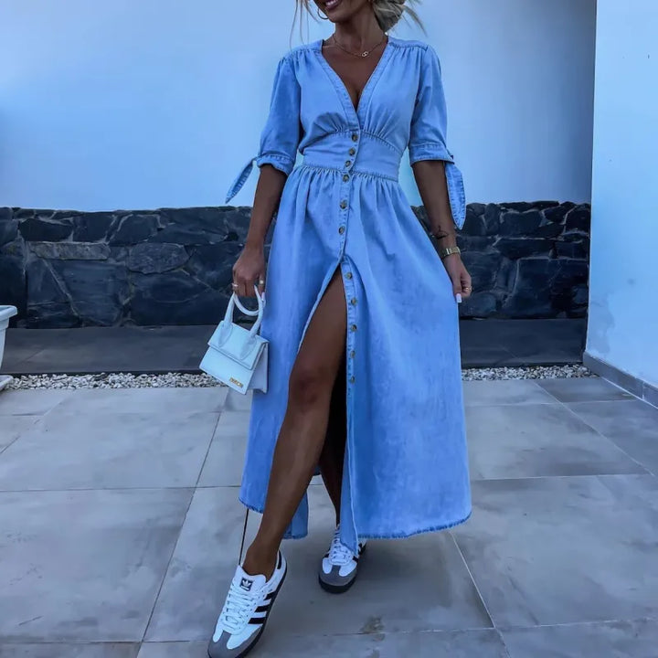 Michelle - Robe en denim pour différentes occasions