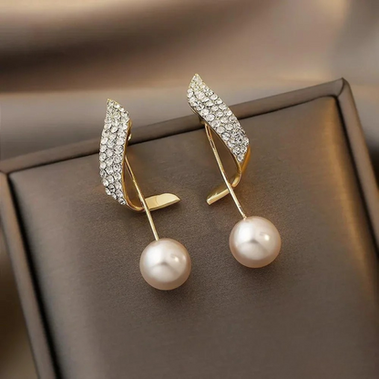Boucles D Oreilles Pendantes Goutte Perles Dorées Édition Limitée Collection Prestige