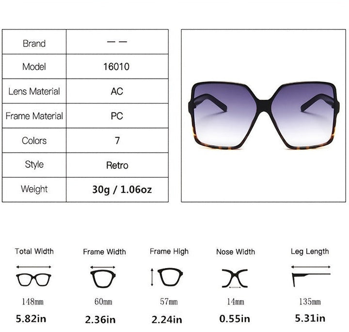 Nolly - Lunettes de soleil carrées avec dégradé de couleurs