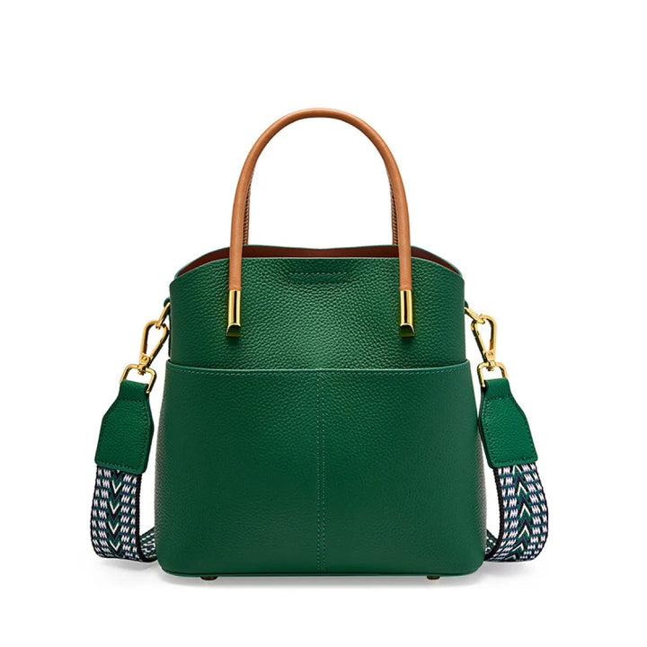 Sac seau femme en cuir grainé à double anse - Emilia